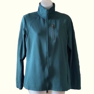 Columbia Jacket Teal Zippered Athletic Stretchy Chore Jacket Size Medium
